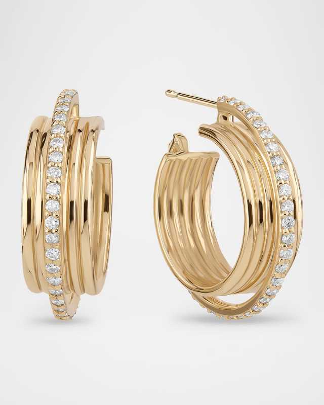 Lana Kinetic Diamond Huggie Earrings
